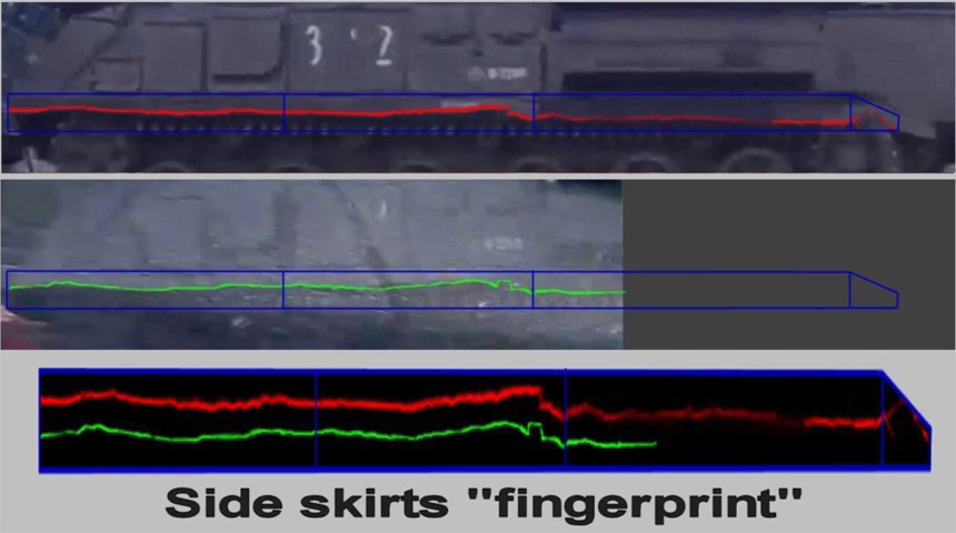Side skirt comparison between June and July 2014 of Buk 3x2 and the Buk in the Paris Match photographs