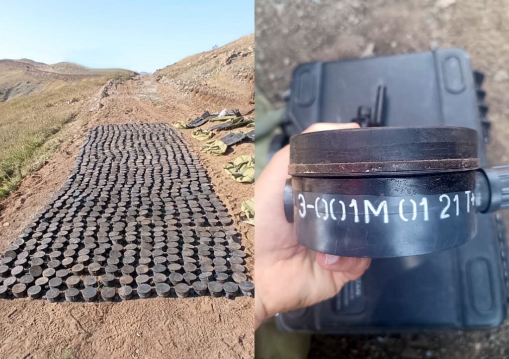 Russian-made mines that Armenia installed in the territory of Karabakh after the 2020 war.