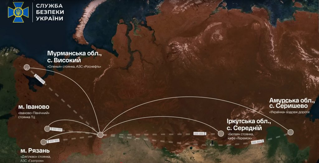 SBU schematic map illustrating the truck transports