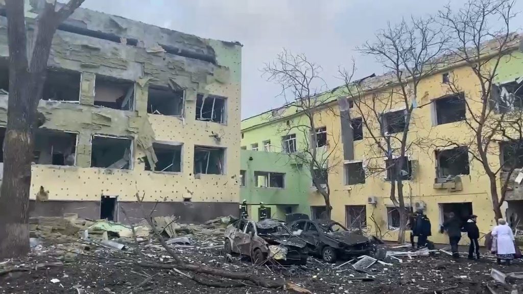 Destroyed maternity hospital in Mariupol