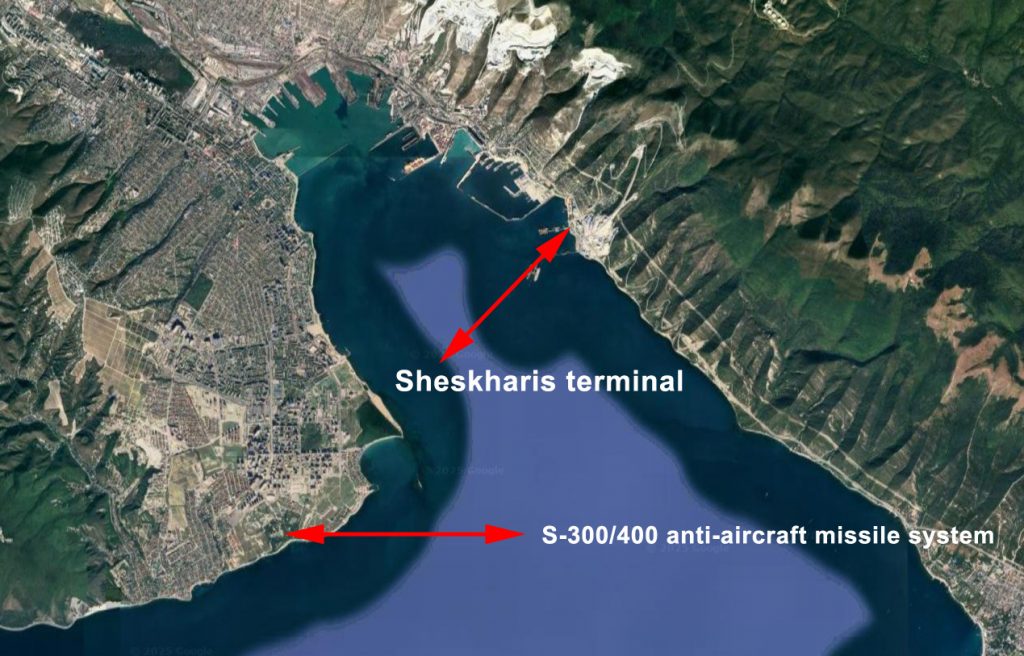 Damaged anti-aircraft missile system and oil terminal