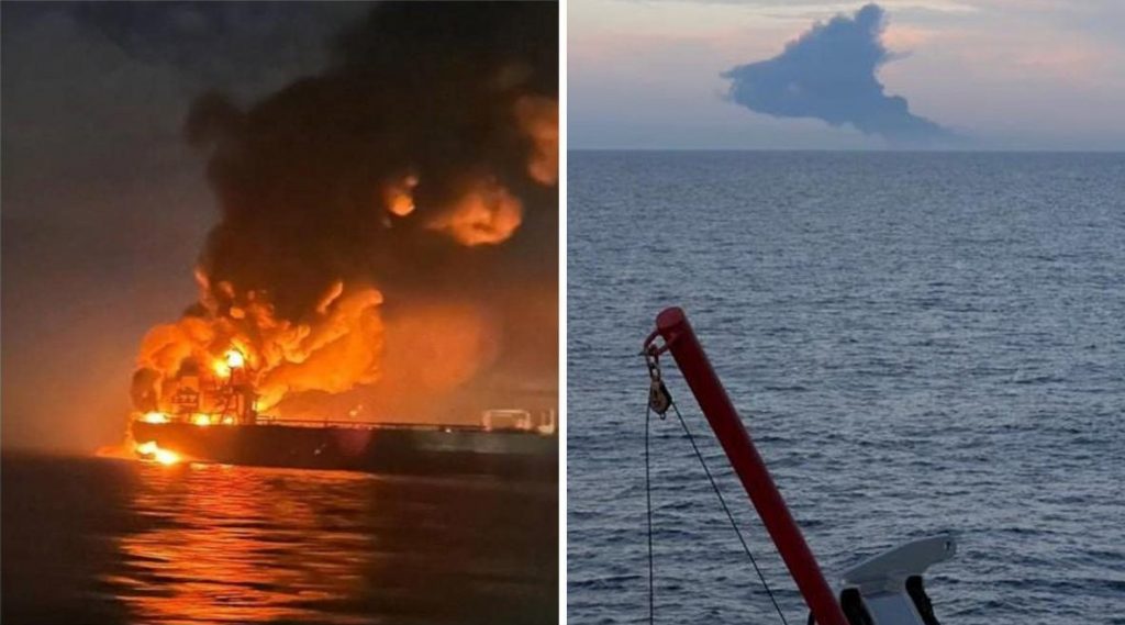 Two Shadow Fleet Tankers is burning