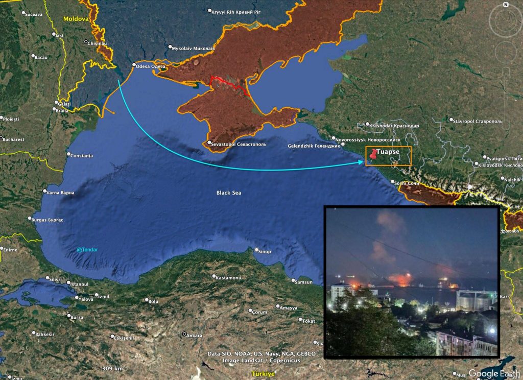 Map: Tuapse Refinery Strike