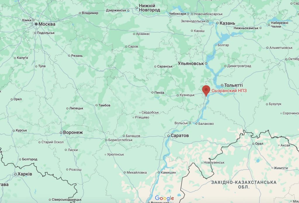 Syzran Refinery on the Google Map Syzran Refinery on the Google Map