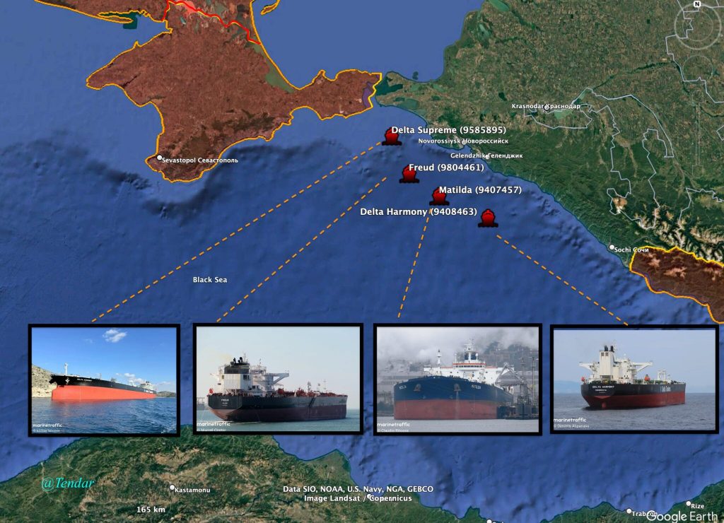 Four shadow fleet tankers received greetings from good birds