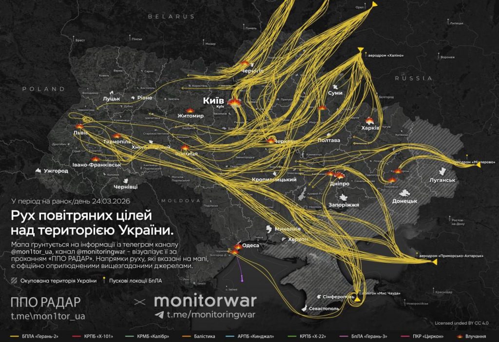 Daytime phase of the attack — map