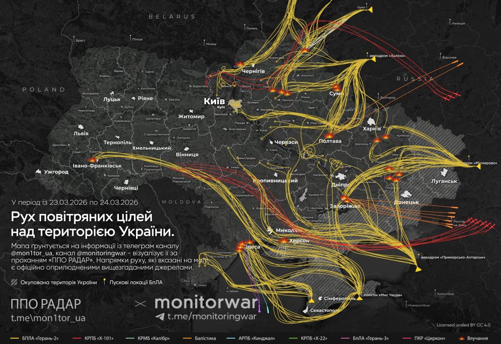 Night phase of the attack — map