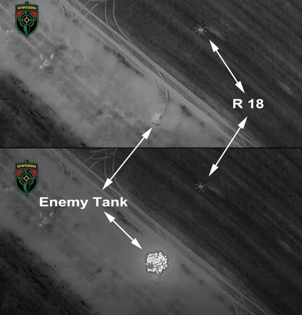 R-18 met with an enemy tank