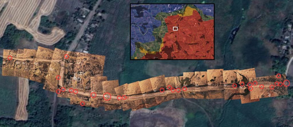 The Path of Death - circles mark the eliminated Pidars.