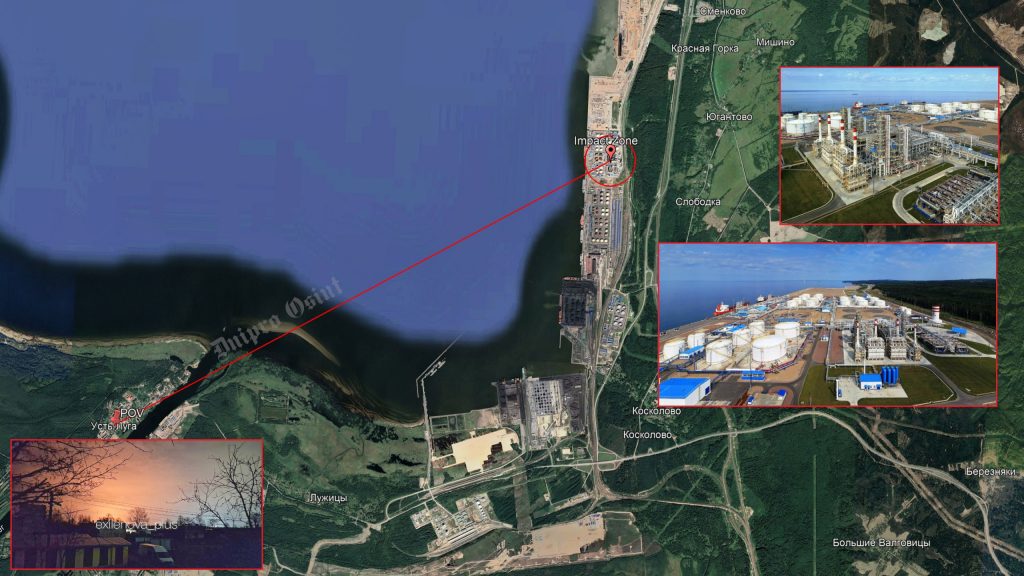 According to geoint analysis, the NOVATEK-Ust-Luga plant was previously hit once again.