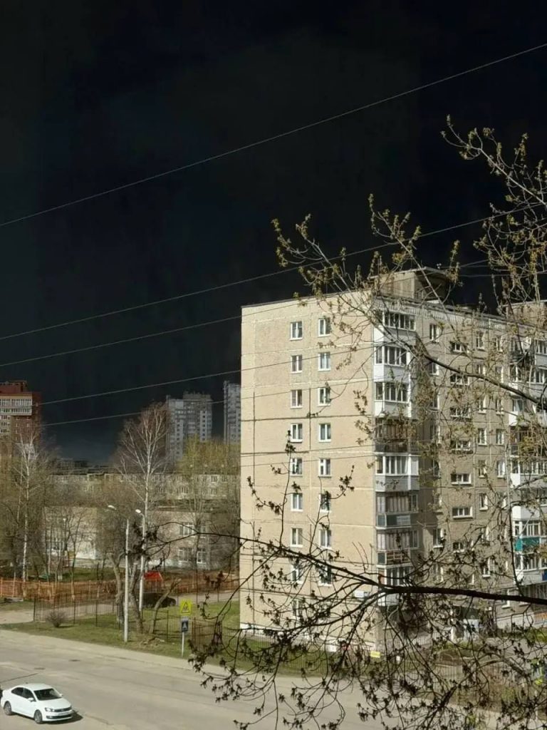 Perm, smoke from the local Lukoil refinery