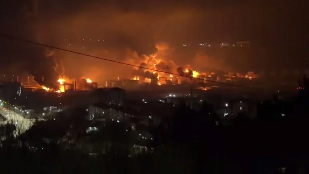 The repeated Tuapse refinery hit caused a larger fire than the previous strike