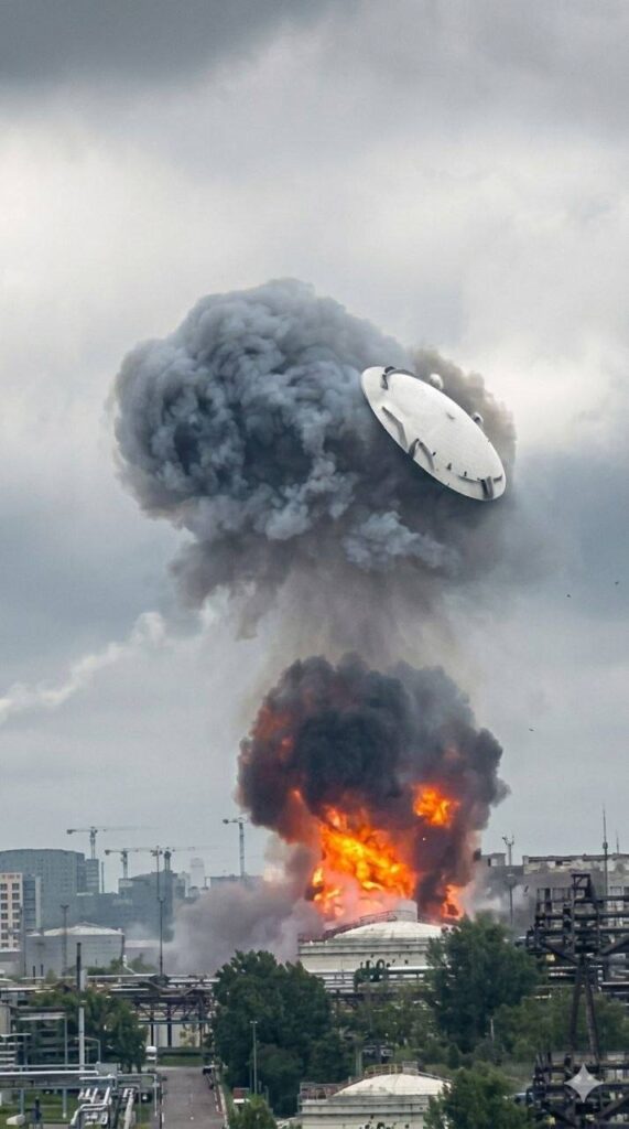 This Is More or Less How the Fire in Moscow Began Fire in Moscow: View of the burning refinery after the drone strike